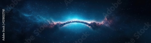 Wallpaper Mural A surreal depiction of stars forming a bridge across a cosmic landscape, imaginative and otherworldly Torontodigital.ca