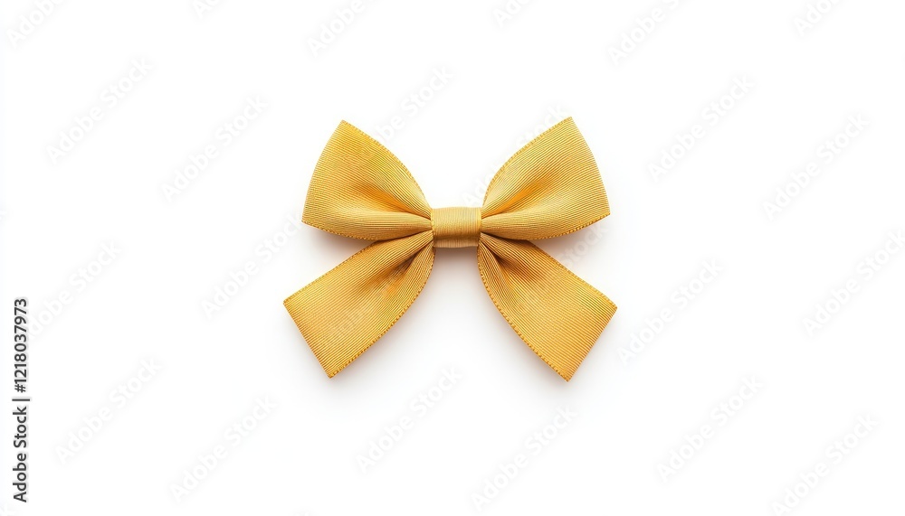 Bright yellow fabric bow tie on a white background, perfect for fashion accessories and styling Bright yellow fabric bow tie on a white background, perfect for fashion accessories and styling