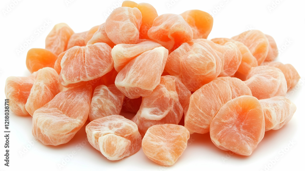 Dried Mandarin Orange Segments, Close-up, Food Photography, White Background, Healthy Snack Dried Mandarin Orange Segments, Close-up, Food Photography, White Background, Healthy Snack