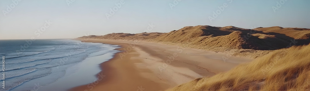 Coastal dune beach sunset ocean waves Coastal dune beach sunset ocean waves