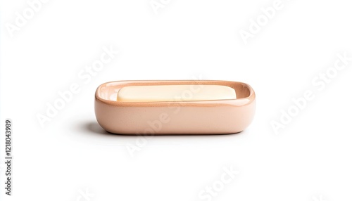 Wallpaper Mural Minimalistic soap dish with a bar of soap, isolated on white background, ideal for bathroom decor Torontodigital.ca