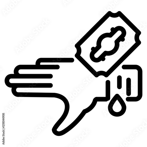 Self harm glyph icon