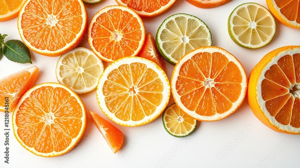 Fresh Citrus Slices - Colorful Fruit Close-Up Fresh Citrus Slices - Colorful Fruit Close-Up
