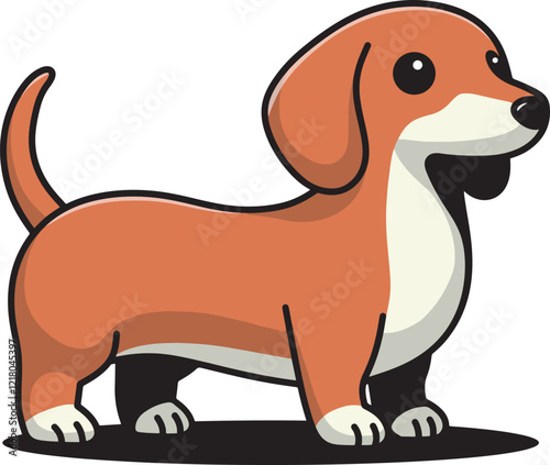 Wiener dog cartoon illustration design art 