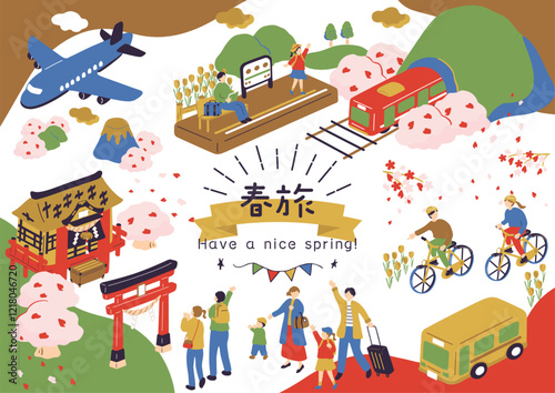 春旅を楽しむ人達
