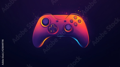 Vibrant game controller illustration. photo