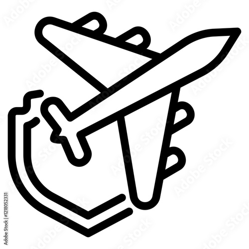 Safe flight glyph icon