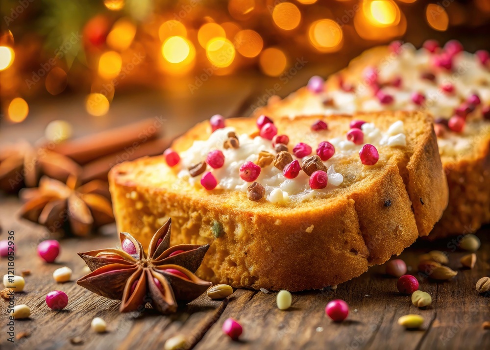 Delicious Rusk with White & Pink Anise Seeds - Bokeh Photography Delicious Rusk with White & Pink Anise Seeds - Bokeh Photography