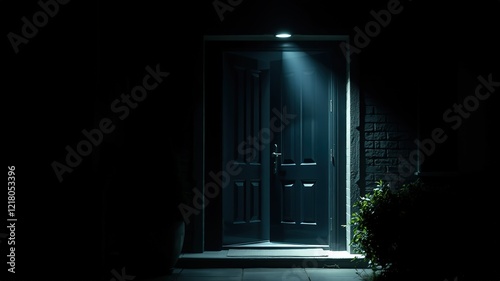 Ominous Night Doorway Spotlight