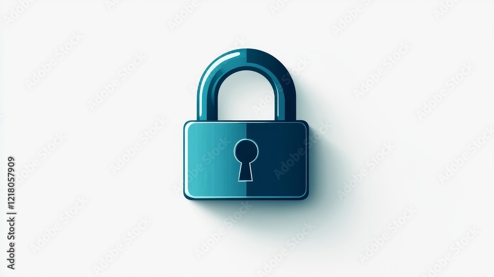 Lock icon symbolizing security in digital technology minimalist design modern aesthetic Lock icon symbolizing security in digital technology minimalist design modern aesthetic