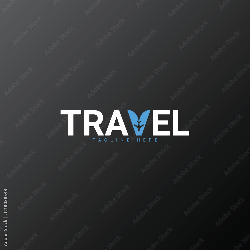 Fototapeta premium Negative space Travel logo design vector wordmark logo concept