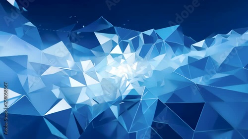 青いクリスタルのような幾何学模様の背景
