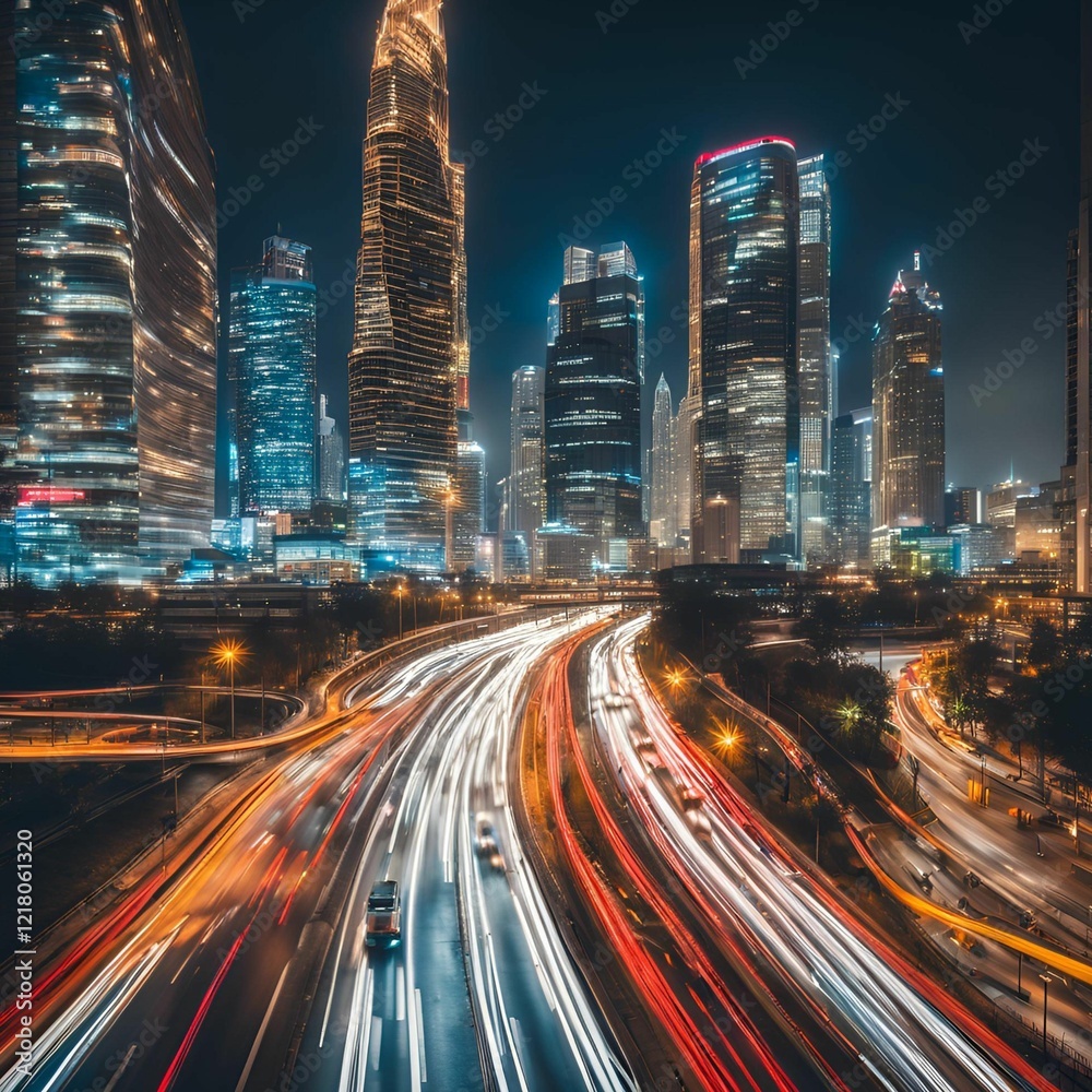 Fototapeta premium city cityscape at night