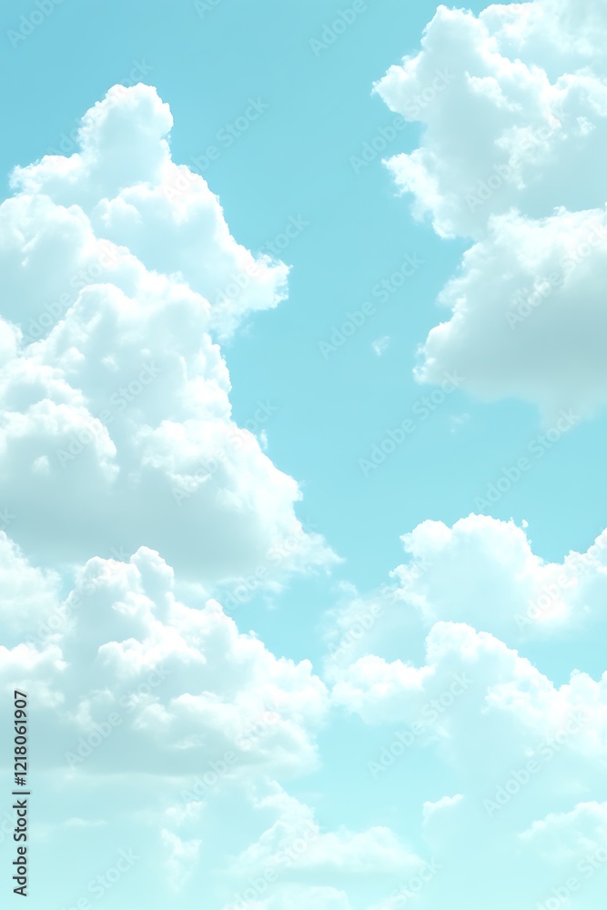 Soft, fluffy white clouds in a pale blue sky. Soft, fluffy white clouds in a pale blue sky.