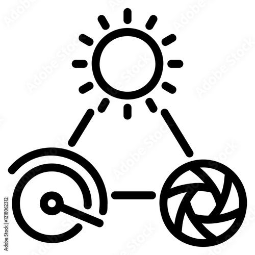 exposure triangle glyph icon