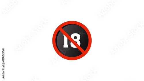 18+ Icon Animation: Mature Content Warning Icon Animation