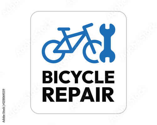 Bicycle Repair Sign - High-Quality Vector Art Indicating Bike Repair Services in Urban and Public Spaces