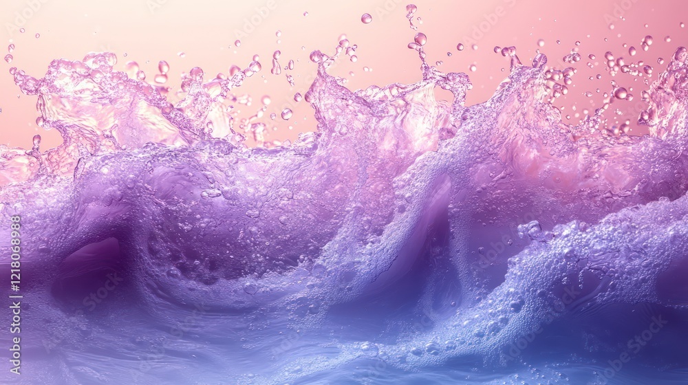 Fototapeta premium Lavender Water Splash: A Serene Abstract
