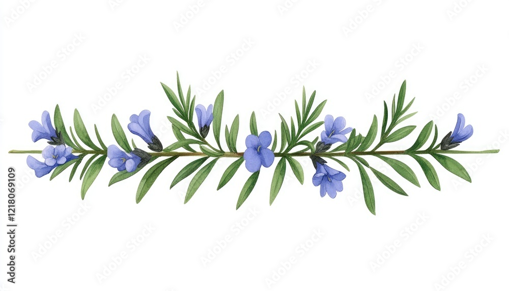 custom made wallpaper toronto digitalDelicate floral arrangement featuring lavender blossoms and green leaves on a white background