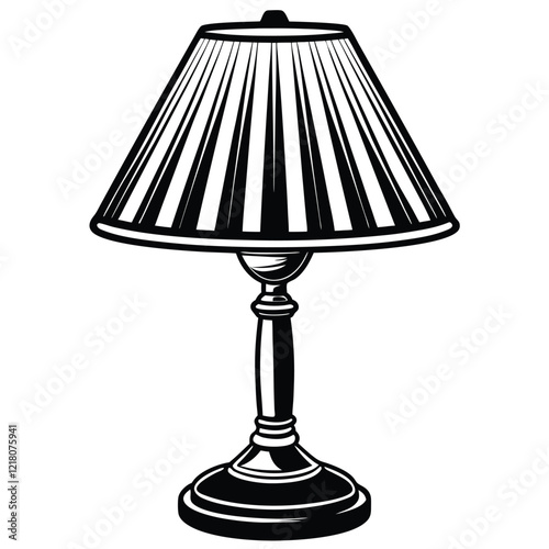 Black silhouette Old table lamp icon