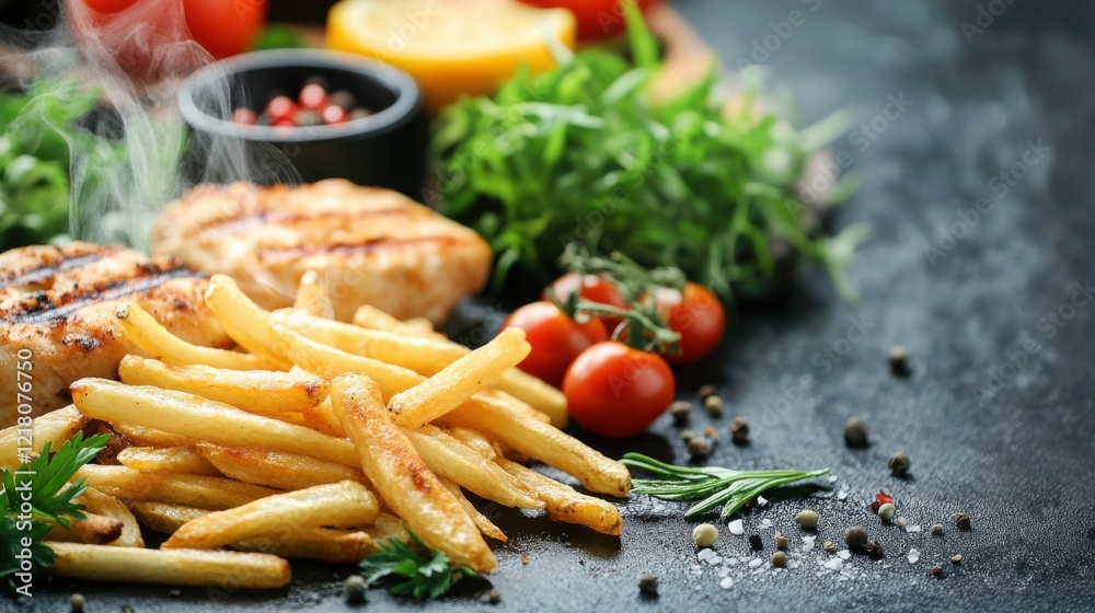 Appetizing Air Fryer Fries with Grilled Chicken Appetizing Air Fryer Fries with Grilled Chicken