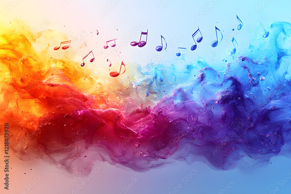 Colorful Music Notes Floating Colorful Music Notes Floating