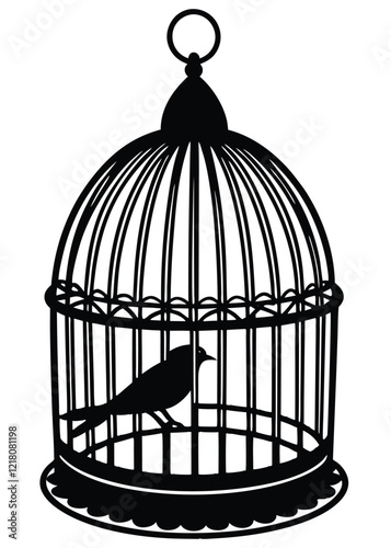 Silhouette Vintage Bird Cages