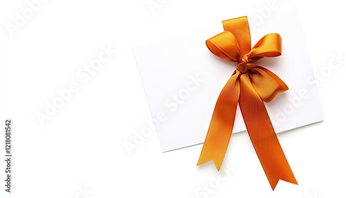 Elegant white envelope with a vibrant orange ribbon, perfect for gift giving or invitations