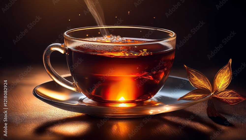 Black tea with in a photo studio Black tea with in a photo studio