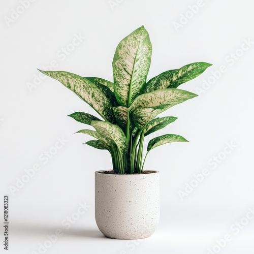 Aglaonema Plant in a Stylish Concrete Pot: Home Decor