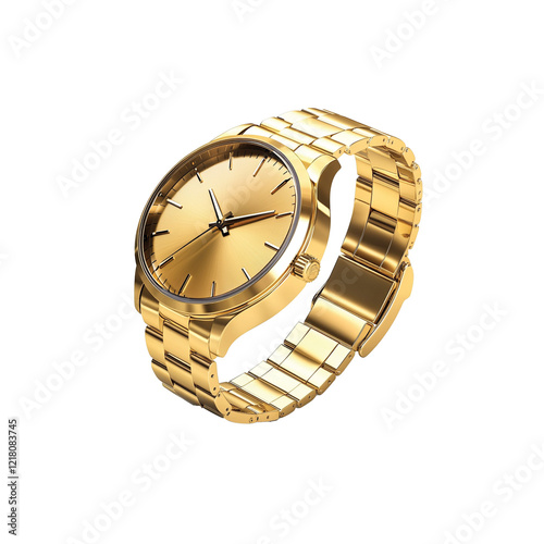 golden watch isolated on white