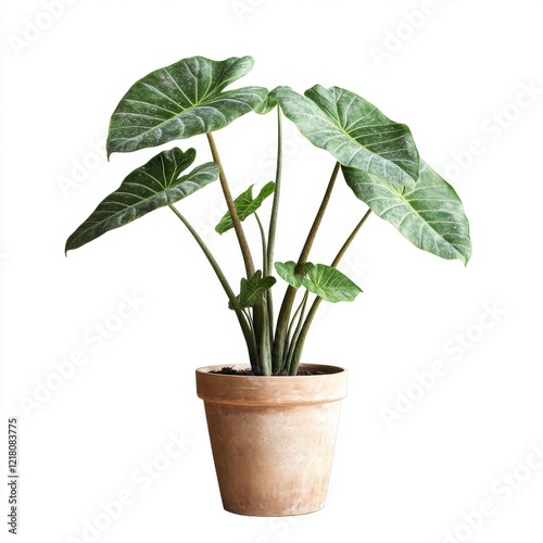 Alocasia Plant in a Terracotta Pot: Home Decor