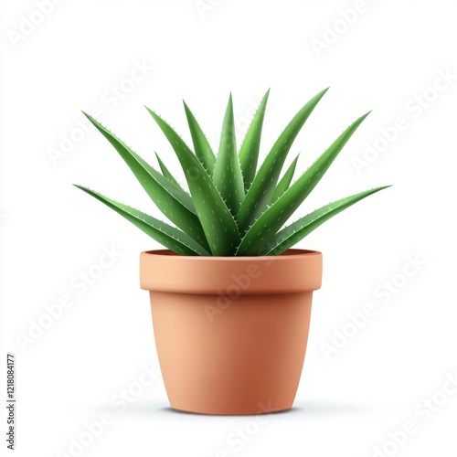 Potted Aloe Vera Plant, Home Decor, Green Succulent in Terracotta Pot