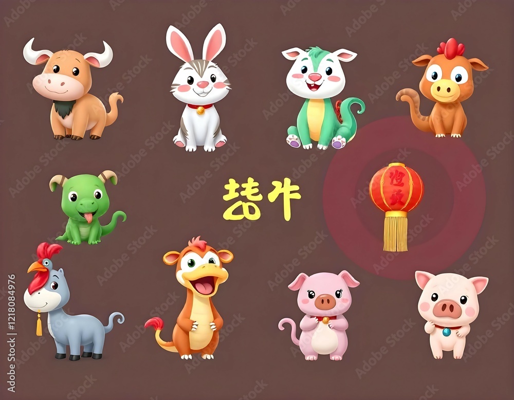set of animals shio imlek set of animals shio imlek