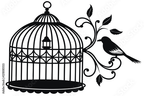 Bird Cage birdcage vintage retro silhouette