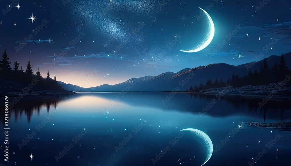 Fototapeta premium In the beautiful night sky._01(Generative AI)