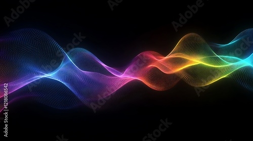 Abstract Rainbow Waveform: Digital Art