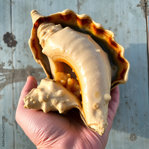 Tasty big conch that has been thoroughly boiled photo