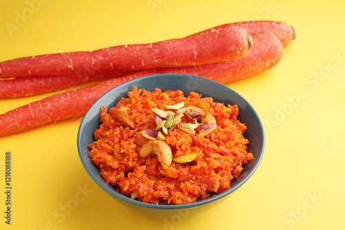 Carrot Halwa,as gajar ka halwa indian sweet made with grrated carrots ,milk,sugar,and ghee    photo