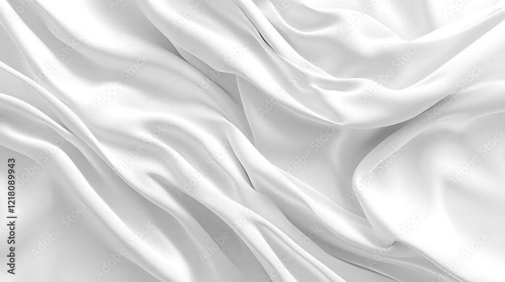 Naklejka premium White Fabric Draped in Soft Gentle Waves