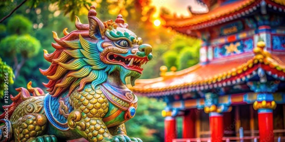 A candid shot reveals Kurkino Park's majestic Japanese lion-dragon statue. A candid shot reveals Kurkino Park's majestic Japanese lion-dragon statue.