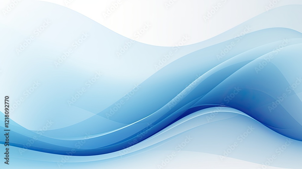 Fototapeta premium Abstract blue wave design with smooth gradients for backgrounds or graphic resources.