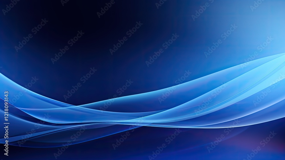Naklejka premium Abstract blue waves create a calming, fluid background effect.