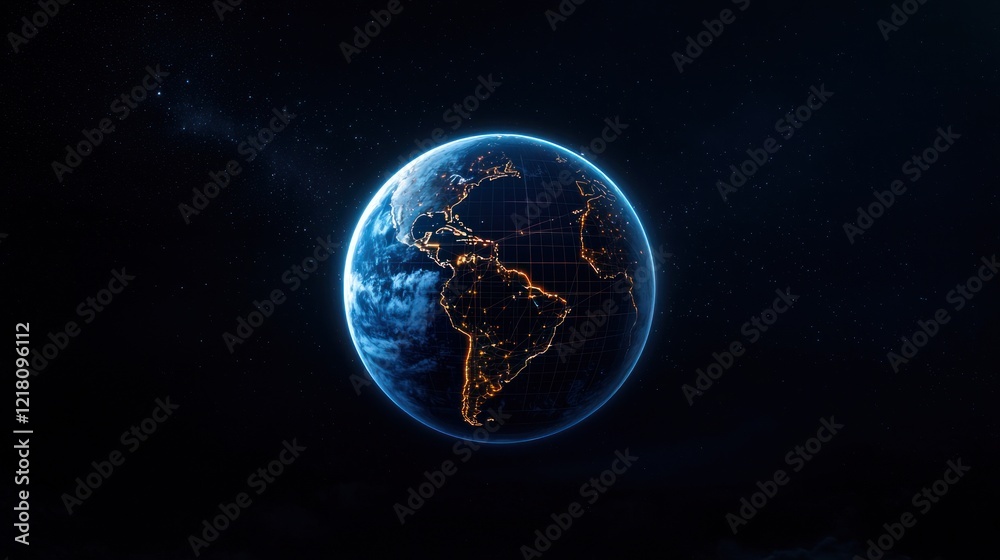 Obraz premium Earth at Night from Space