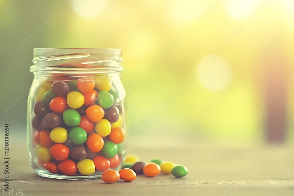 Vibrant Candies in a Glass Jar Vibrant Candies in a Glass Jar