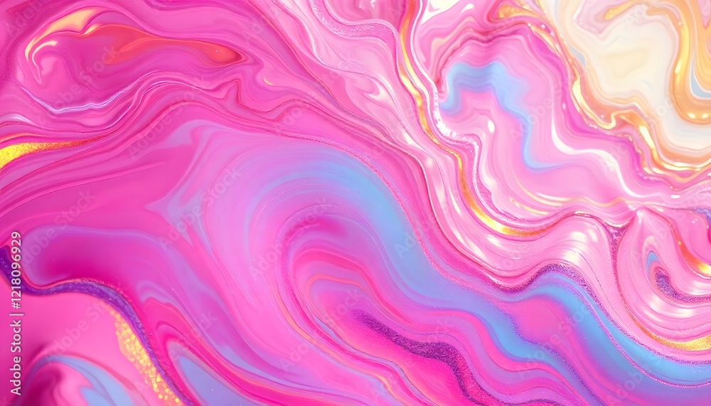 Fototapeta premium Abstract Pink and Gold Liquid Marble Texture