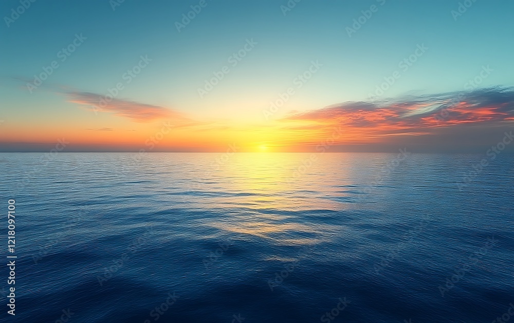 Fototapeta premium Vibrant sunset over calm ocean. (2)