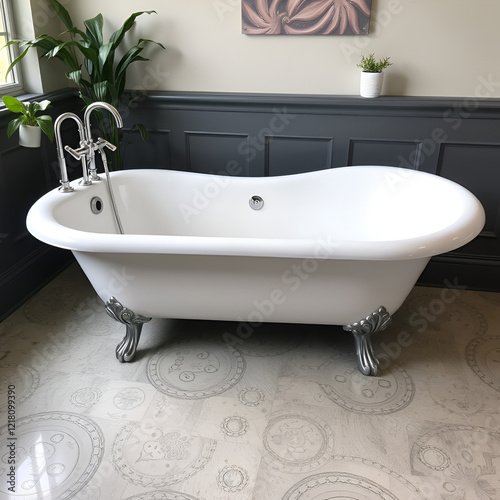 Victorian roll top bath tub photo