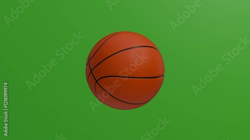 3d basketball with green screen