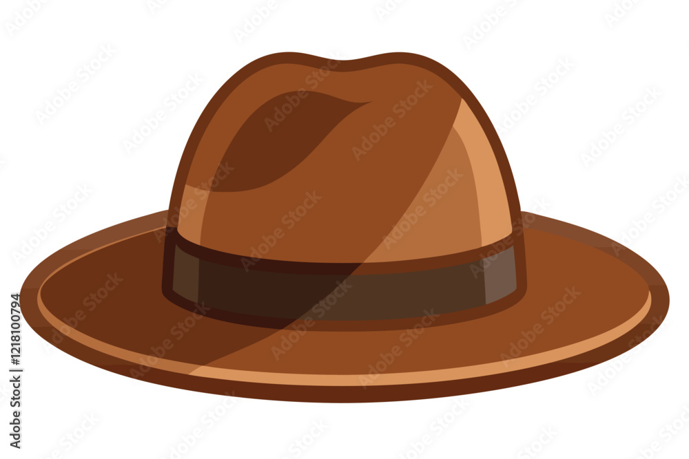 Brown man felt hat isolated on white background. Brown man felt hat isolated on white background.